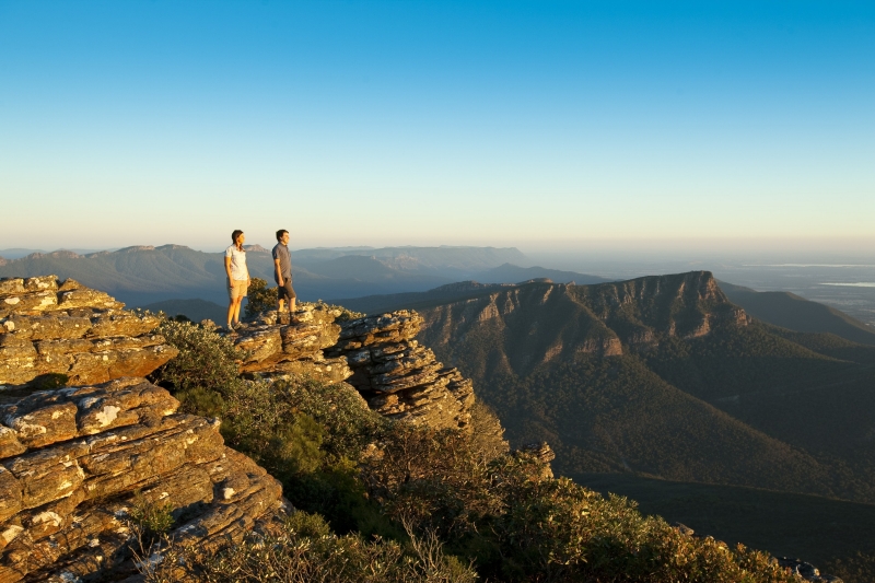 Couple standing on Mt William in the Grampians National Park, Victoria © Visit Victoria